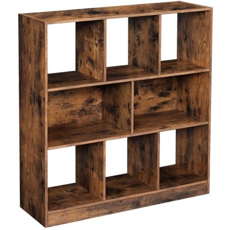 VASAGLE Libreria, Scaffale con Scomparti e Ripiani Aperti, Portaoggetti Autoportante, Organizzatore, per Soggiorno, Camera da Letto, Studio, 97,5 x 30 x 100 cm (L x P x A), Marrone Vintage