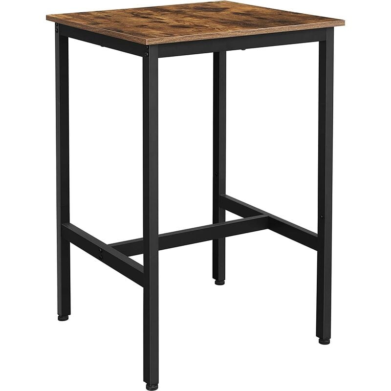 

VASAGLE Mesa Alta, Mesa de Bar Cuadrada, Estructura de Acero Robusta, 60 x 60 x 90 cm, Montaje Fácil, para Cocina, Salón, Estilo Industrial, Marrón