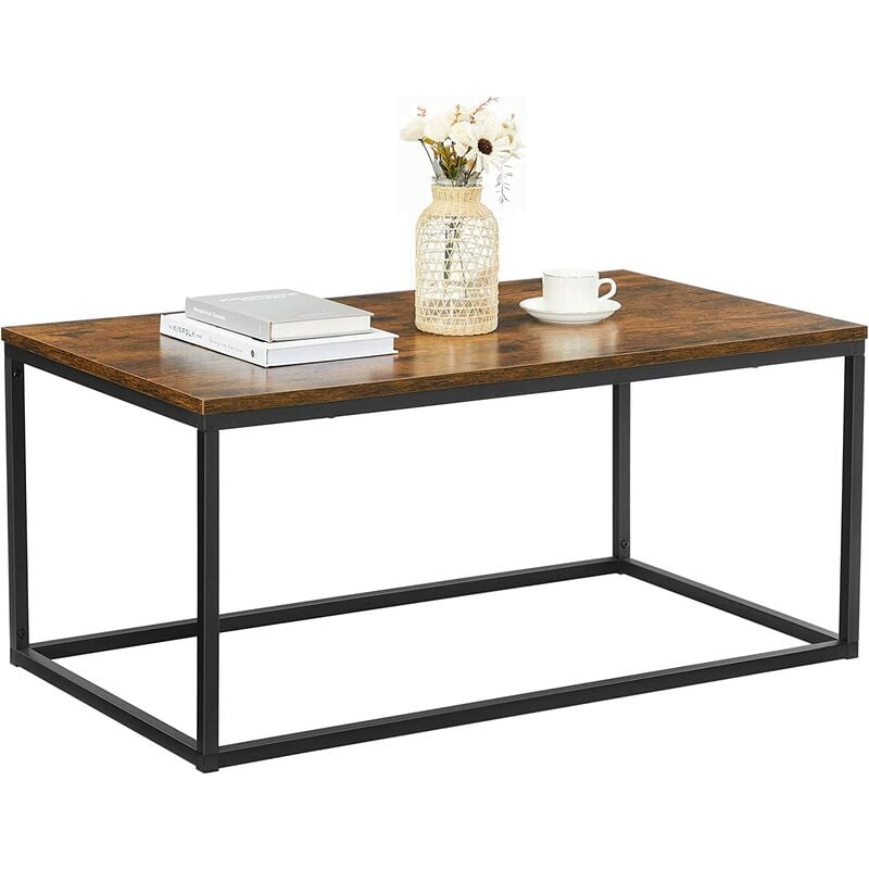 

VASAGLE Mesa de Centro, Mesa de cóctel para el salón, Mesa de café con Estructura de Acero, Fácil de Montar, 100 x 55 x 45 cm, Estilo Industrial,