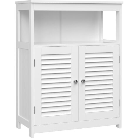 Vasagle – Armoire de salle de bain 60 x 30 x 80 cm – MDF robuste – Dispositif anti-basculement inclus – Étagère réglable en hauteur