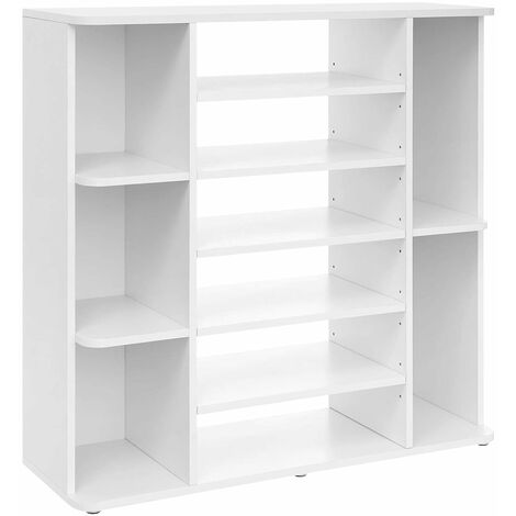 Vasagle Multi Tier Shoe Rack Shoe Storage With Adjustable Shelves Entryway Cabinet Melamine Veneer Easy To Clean 92 X 30 X 88 5 Cm White By Songmics Lbc05wt