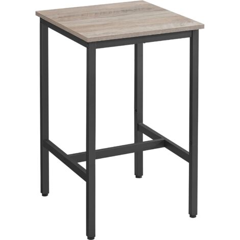 Vasagle – Table haute carrée 60 x 60 x 92 cm – Cadre en acier – Style industriel – Montage facile – Pour cuisine et salon