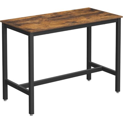 Vasagle – Table haute de bar 120x60 cm en aggloméré et acier – Capacité 100 kg – Pour cocktails et café – Marron rustique – LBT91X