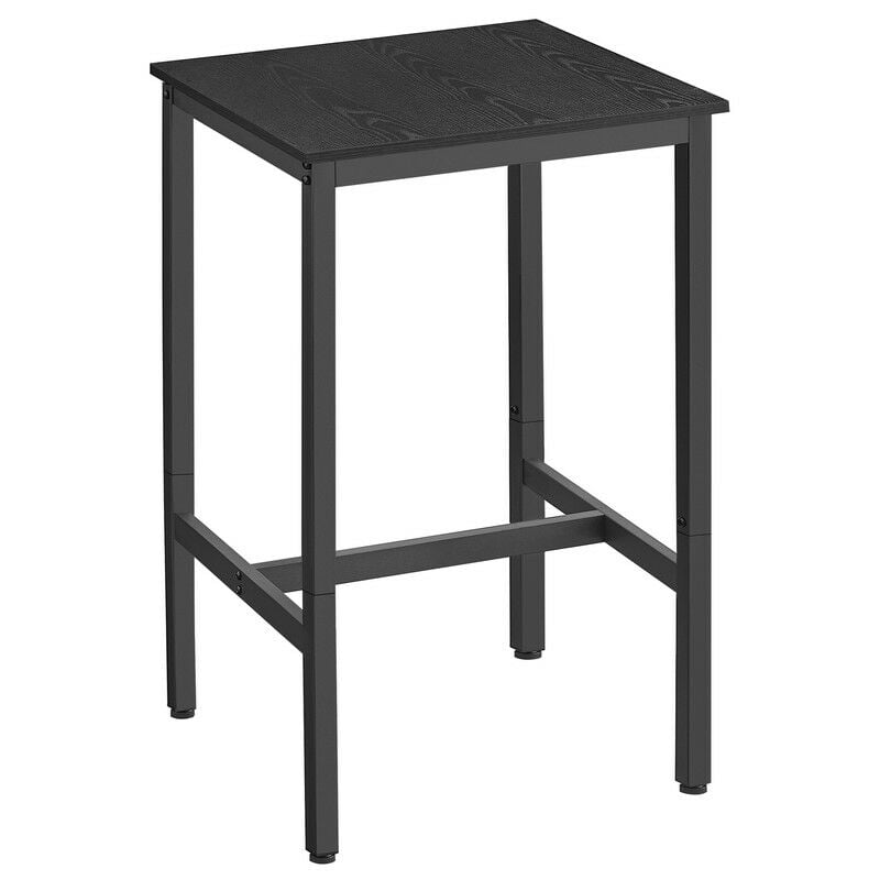 Songmics - vasagle Table Haute, Table de Bar Carrée, Cadre en Acier, 60 x 60 x 92 cm, Montage Facile, pour Cuisine, Salon, Style Industriel, Noir