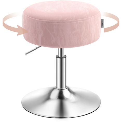 Vasagle – Tabouret de bar réglable en hauteur – Pivotant 360° – Revêtement PU résistant à l'eau – Coussin épais – Pour chambre et cuisine – Rose
