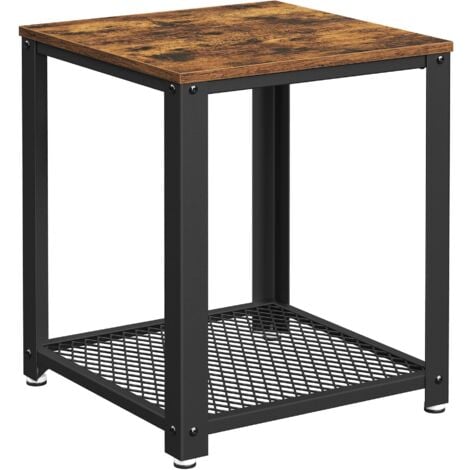 VASAGLE Tavolino da caffÈ Comodino per Divano Gambe in Metallo Stile di Vintage e Vissuto per Soggiorno Camera da Letto Cucina LET41X