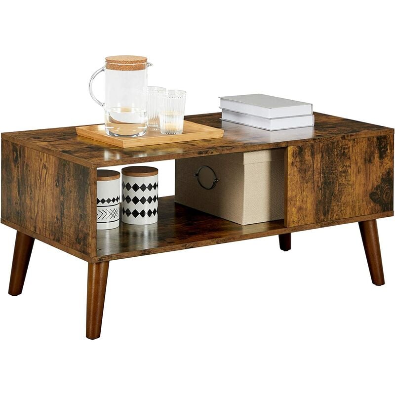

Songmics - VASAGLE Tavolino da Caffè, Tavolino da Cocktail, Tavolo da Divano in Stile Rétro con Ripiano per Soggiorno, Salotto, Montaggio Semplice,