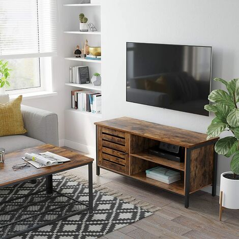 Mobile Porta TV Consolle TV con 2 Cassetti Stile Industriale Stabile Piano in Vetro Temperato VASAGLE Tavolino per TV da 55 Pollici Marrone Vintage e Nero LTV051B01 per Salotto Camera da Letto Mobile Porta TV Consolle TV con 2 Cassetti Stile Industriale Stabile Piano in Vetro Temperato VASAGLE Tavolino per TV da 55 Pollici Marrone Vintage e Nero LTV051B01 per Salotto Camera da Letto