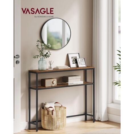 Tavolino Da Salotto Consolle In Legno Con Cassetti E Ripiani - Tavolo Ingresso 91x30x88 Cm, Nero, Con Kit Anti-ribaltamento Tavolo Corridoio Con - 2