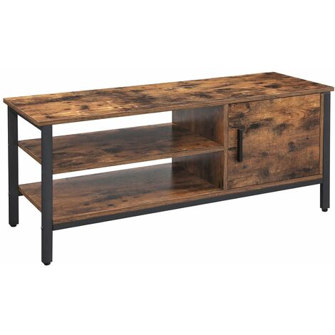 main image of "VASAGLE TV Cabinet for TVs up to 48 Inches, TV Stand, TV Table and Lowboard with Cabinet and 2 Shelves, Living Room, Hallway, 110 x 40 x 45 cm, Industrial Design, Rustic Brown by SONGMICS LTV42BX - Rustic Brown"