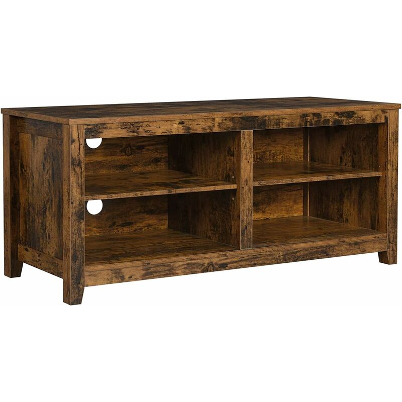 VASAGLE TV-Regal, TV-Schrank, mit Löchern für Kabel, offene Fächer, für
