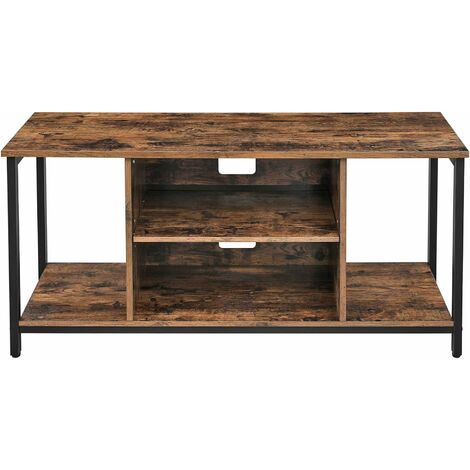 VASAGLE TV Stand, Cabinet with Open Storage, TV Console Unit with Shelving, for Living Room, Entertainment Room, Rustic Brown by SONGMICS LTV39BX - Rustic Brown