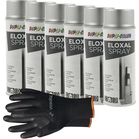 vasalat Dupli-Color Eloxal Spray silber Set - Lackspray für die Lackierung und Lackausbesserung - Sprühlack 400ml, 6 Stück