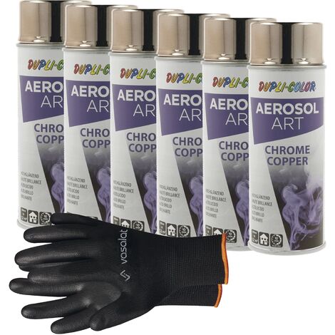 vasalat Dupli-Color Kupfer Spray Hochglanz - Kupferner Sprühlack - Lackspray Effekt für Metall, Kunststoff und Holz - Sprühfarbe, 6 Stück