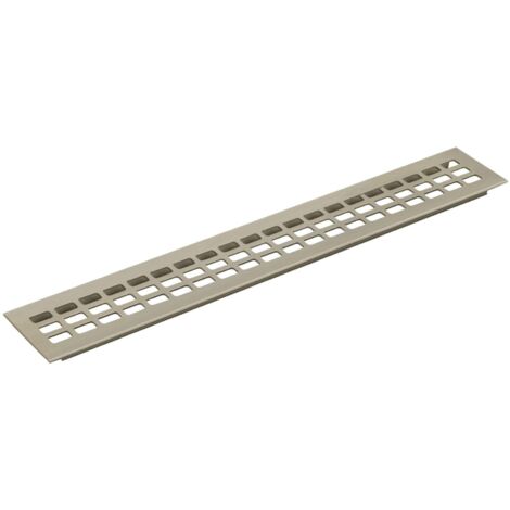 vasalat Luftgitter 400x80,AL Titan EReffekt Griglia di ventilazione in alluminio, effetto acciaio inox argento, 400 x 80 mm