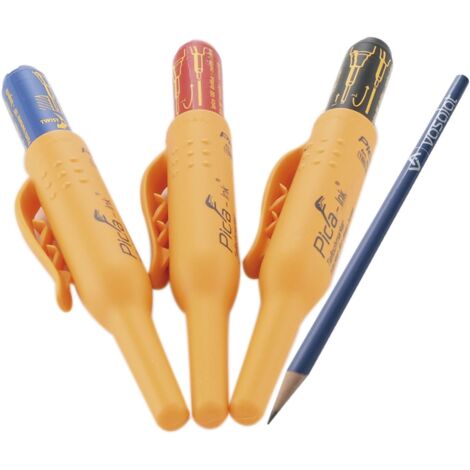 Vasalat Pica - Pennarello per fori profondi, set Pica, per fori profondi, nero/blu/rosso