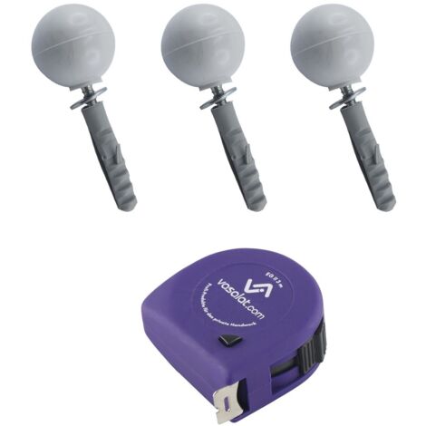 vasalat Türstopper Boden & Wand 2in1 zum Schrauben ø 35mm, Höhe 31mm + Montagezubehör, Kunststoff grau - 3 Stück