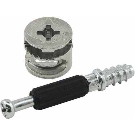 SECOTEC vasalat VAS146 Hettich-Raccordo eccentrico per mobili Rastex 15, Materiale: Zinco pressofuso nichelato, Contenuto Pezzi, Argento, ohne Abdeckrand 50 Stk, Set di 50