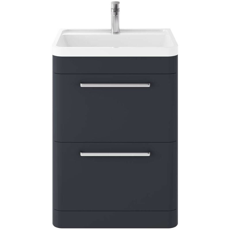 Hudson Reed Solar Indigo Blue 600mm 2 Drawer Vanity Unit and Basin with 1 Tap Hole - SOL301