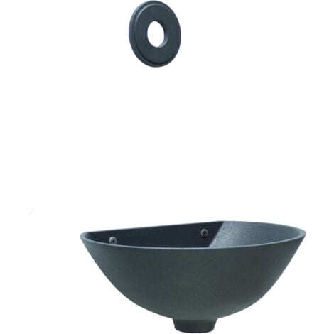 FONDERIA BONGIOVANNI Vasca a muro modello 600 lavello fontana a parete grigio ghisa casa giardino balcone con rosone disco