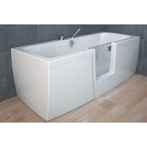Vasca comfort 170x70 con porta centrale trasparente