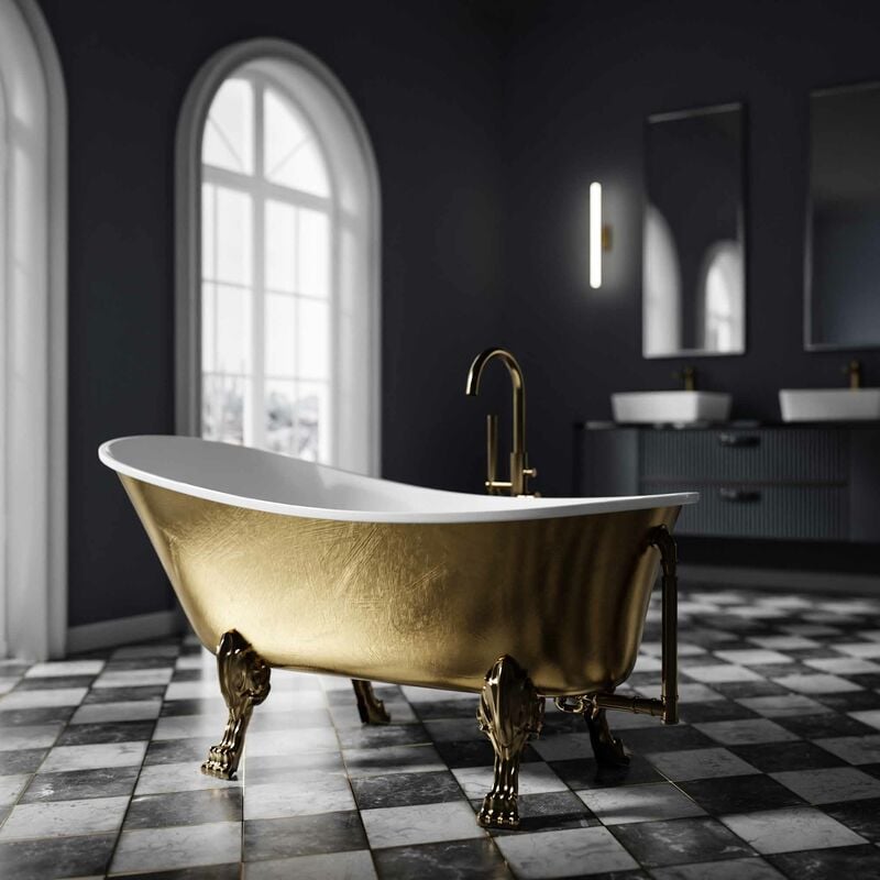 Bernstein - Vasca da bagno con piedini paris premium oro - 175 x 74 cm