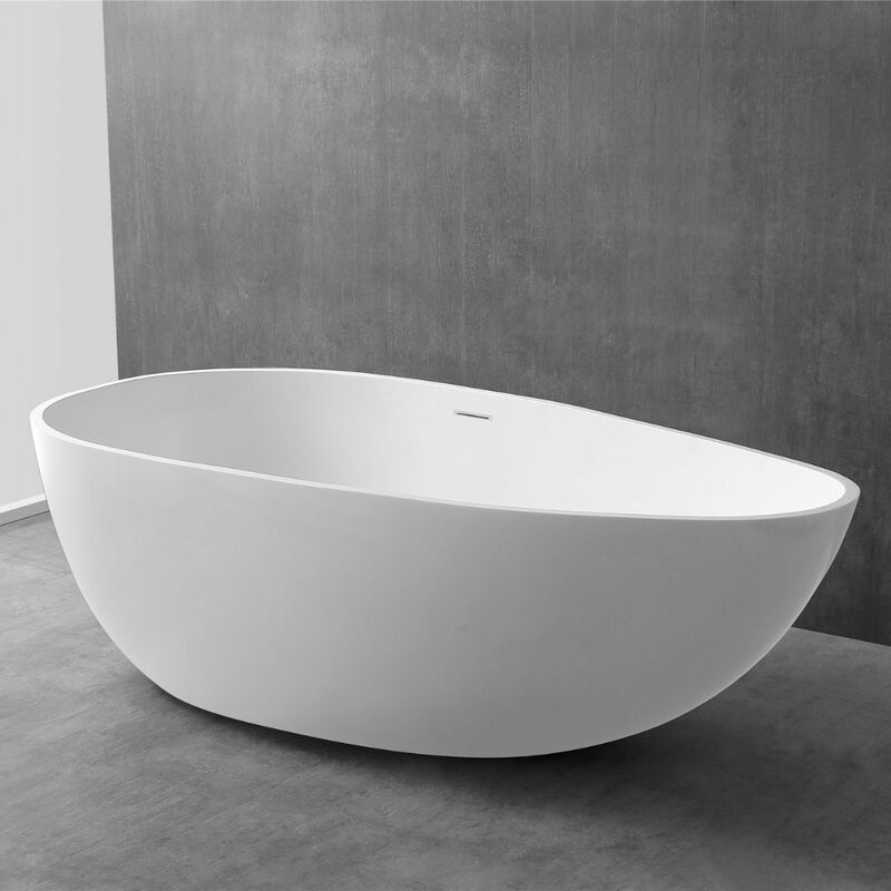 Ogomondo Vasca Da Bagno Free Standing Lisa Artificial Stone Bianco ...