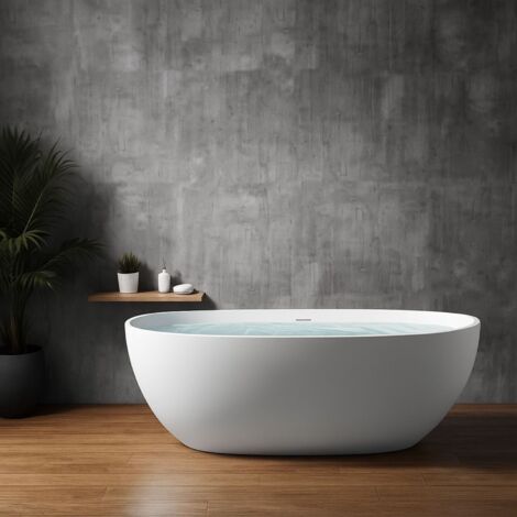 Vasca da bagno free standing silja artificial stone bianco opaco matt confezione 1