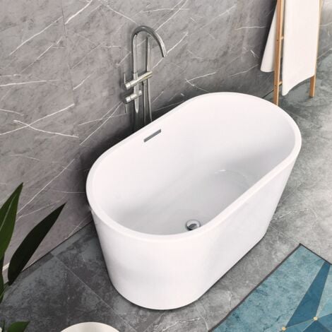 ARATI BATH & SHOWER Vasca da bagno freestanding 120x68 ovale moderna acrilico bianco Kalamos