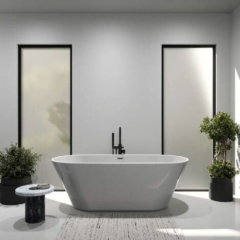 Vasca da Bagno Freestanding 150cm in Acrilico Colore Bianco Lucido Mod. Ginevra