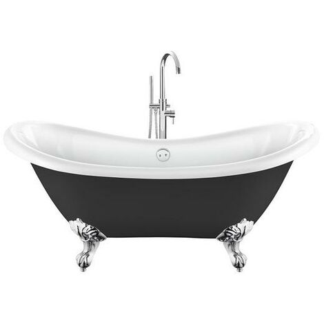 Vasca da bagno freestanding con piedini DARLINGTON Nera 175 cm Piedini di aquila Cromati