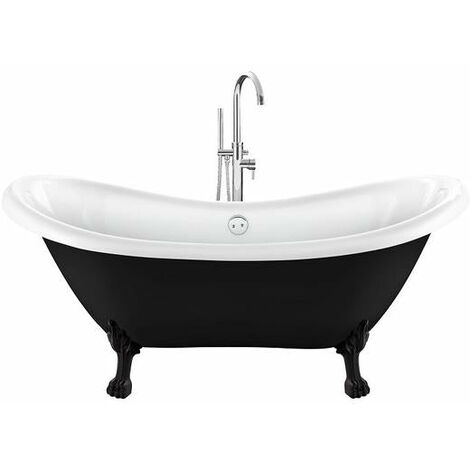 Vasca da bagno freestanding con piedini DARLINGTON Nera 175 cm Piedini di leone Neri