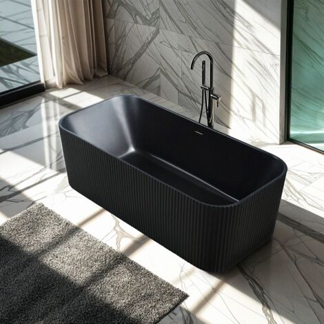 ARATI BATH & SHOWER Vasca da bagno freestanding nero opaco rettangolare 170x75cm Lemno Dark