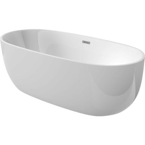 Vasca da bagno in acrilico centro stanza 150 cm colore bianco lucido modello ovale EKOMAT ALPINA KDU015W  Bianco