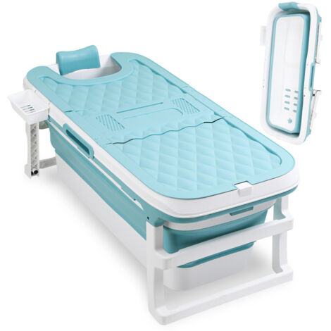 Vasca da bagno pieghevole per il bagno, vasca da bagno portatile per adulti, vasca pieghevole con copertura per la doccia, lunghezza 149 cm.