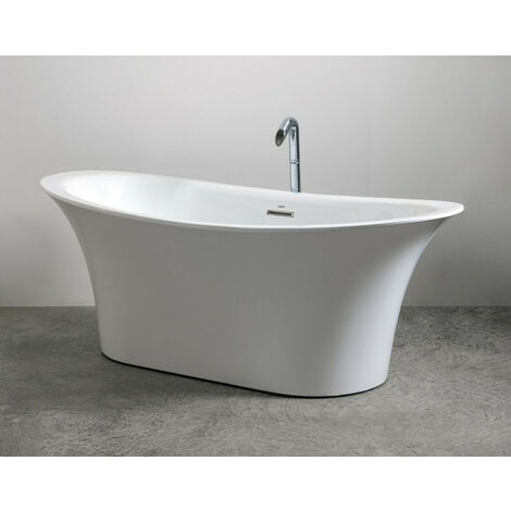 Vasca Flut centro stanza 170x81 ovale in acrilico bianca lucida