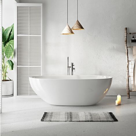 Vasca freestanding ovale FLORIDA bianca Lucida 165 cm