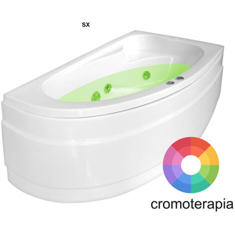 Vasca idromassaggio angolare zaira cromoterapia versione sx