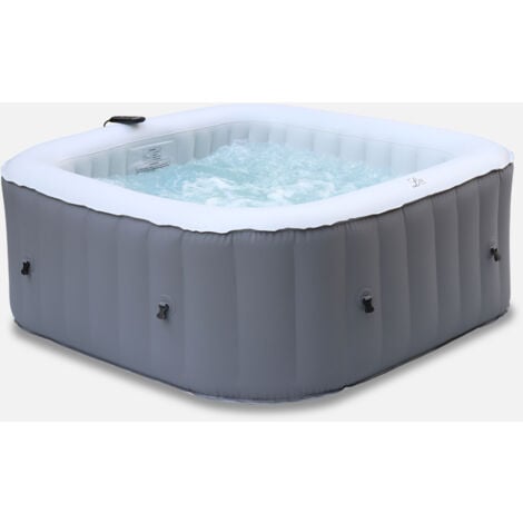 ALICE'S GARDEN SPA gonfiabile quadrata colore grigio con accessori, 4 posti