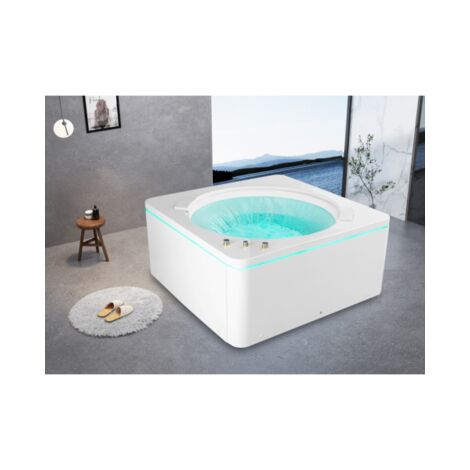 Vasca Idromassaggio Qudrata, Riscaldatore, Led , Cascata 145x145cm Nigrar