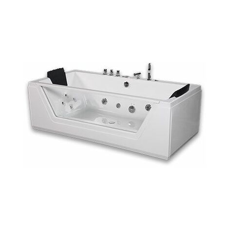 Vasca idromassaggio rettangolare con vetro 185x90x68cm Relpunt Oblos