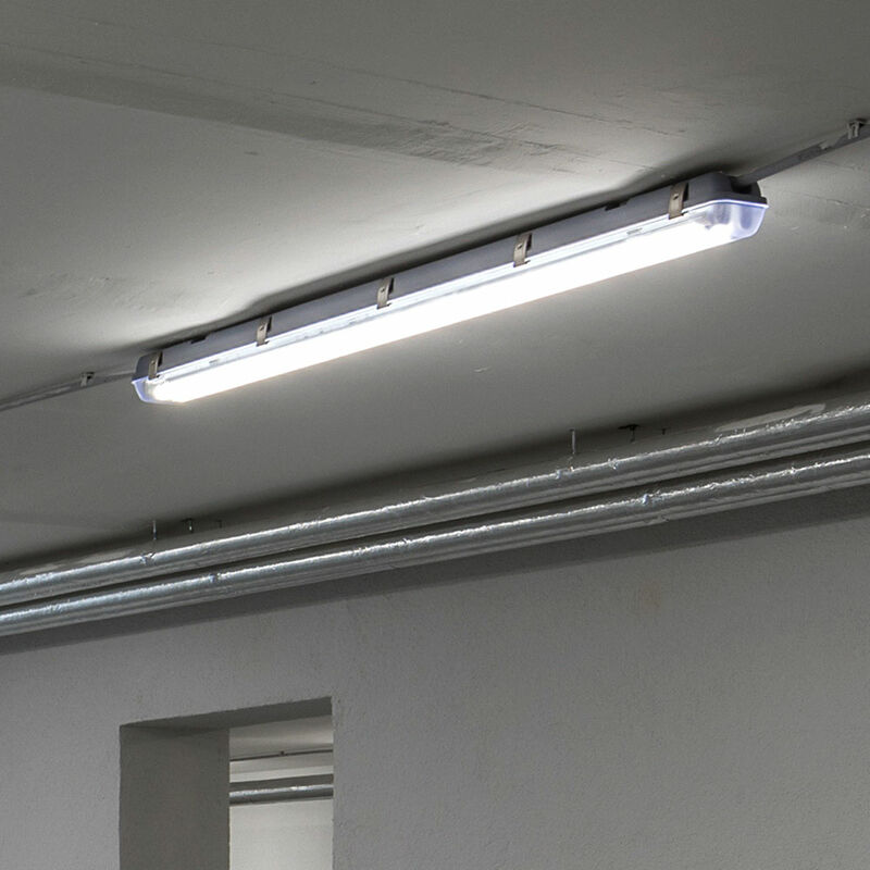 Image of Luce per vasca, illuminazione per corridoi, cantina, officina, lampada da lavoro, lampada soffitto, alluminio, lampada resistente all'umidità, IP65,