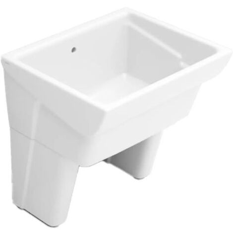 Vasca lavatoio da appoggio in ceramica bianca modello messico 75 cm 75x61 - senza sponda CERAMICA DOLOMITE