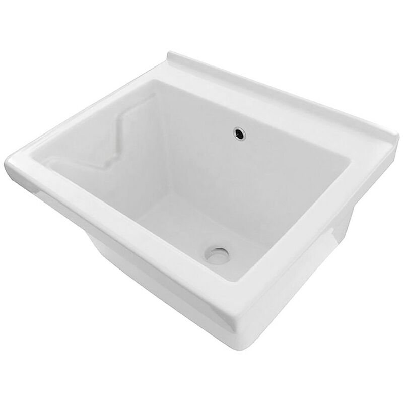 Lavabo In Ceramica Per Esterno.Vasca Lavatoio Incasso In Ceramica 60x50 Cm Bianco Lucido 100421