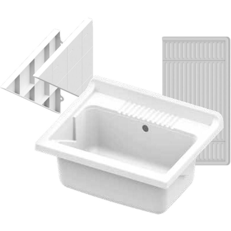 Iperbriko - Vasca Lavatoio Lavanderia in Resina Basis 61x51x26cm