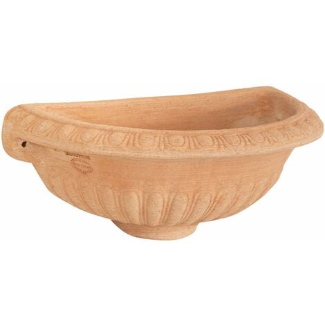 BISCOTTINI Vasca per Fontana da giardino in terracotta Fontanella a muro da esterno Fontana da parete Made in Italy lavabo Decorazione muro