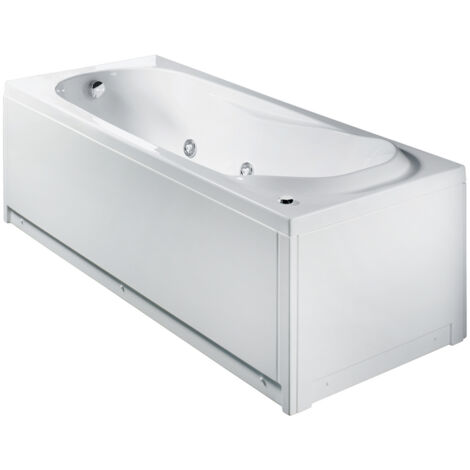 Vasca rettangolare 160x70 con idromassaggio e pannello serie milo