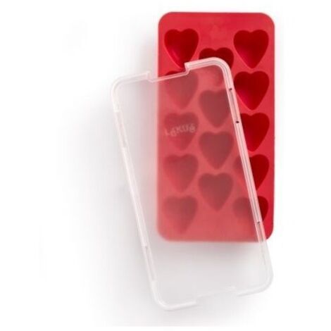 Vaschetta con Coperchio per Cubetti di Ghiaccio a Forma di Cuore Lekue Red - 882326