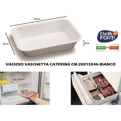 Vaschetta in plastica multiuso catering bianca 20 x 15 cm belli forti