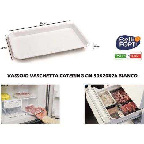 Vaschetta in plastica multiuso catering bianca 30 x 20 cm belli forti
